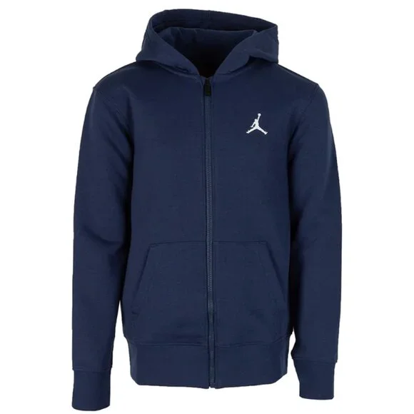 Jordan Brooklyn Men's Fleece Full Zip Hoodie Navy Blue Small